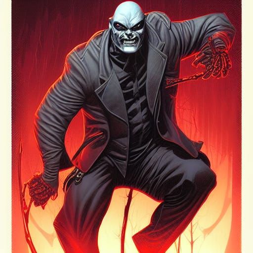 Sinister Villain in Comic Book Style