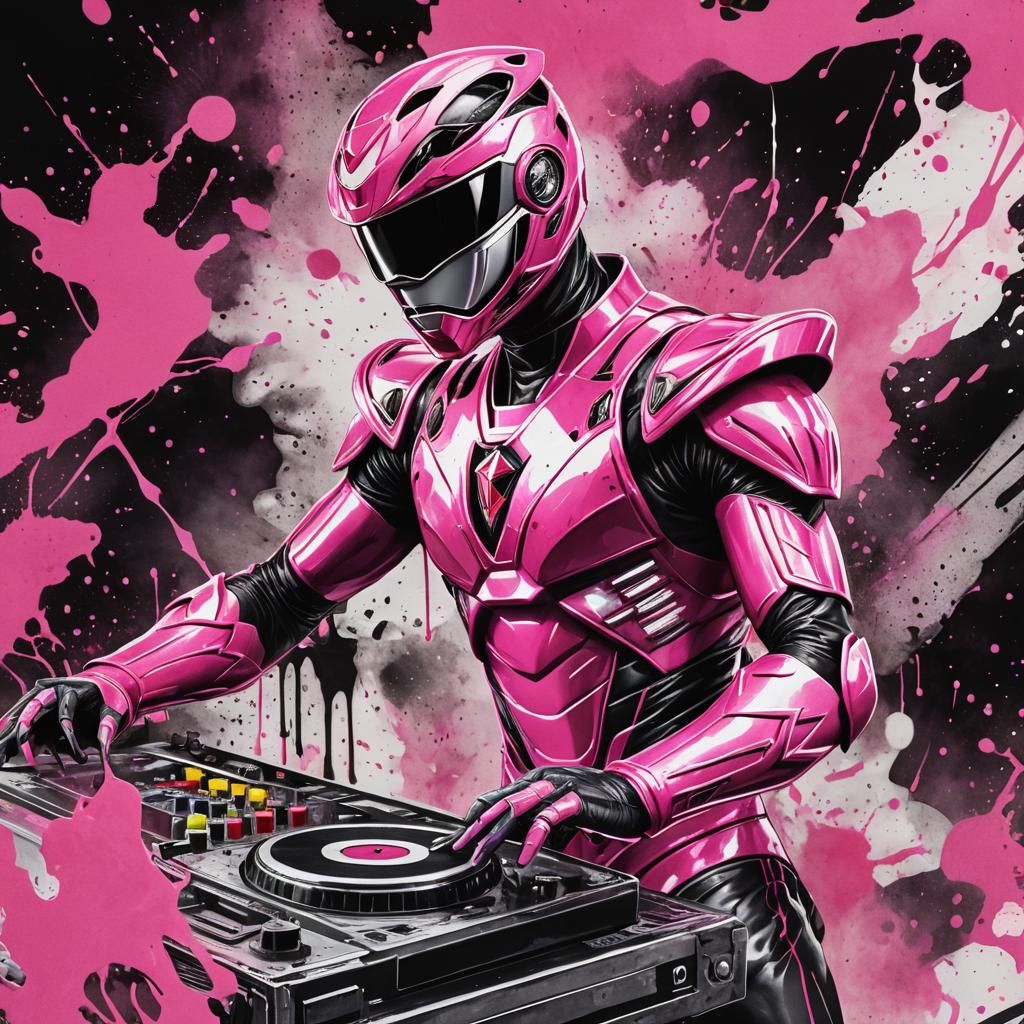 Pink Power Ranger DJ Rocks the Booth