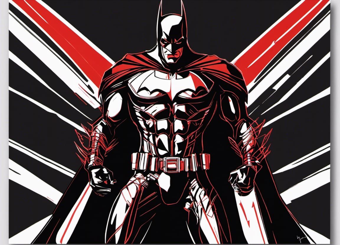 Metallic Batman Graphic Marker Art