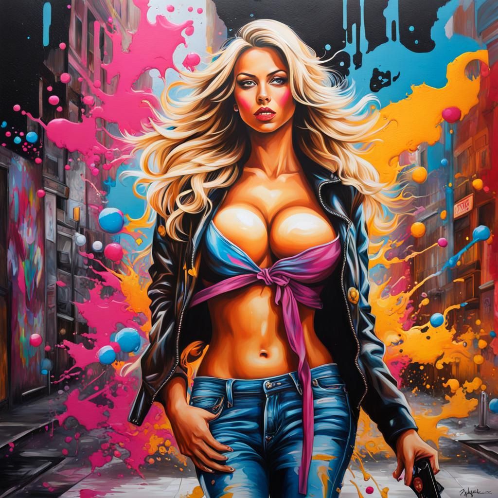 Beautiful woman showing her breast