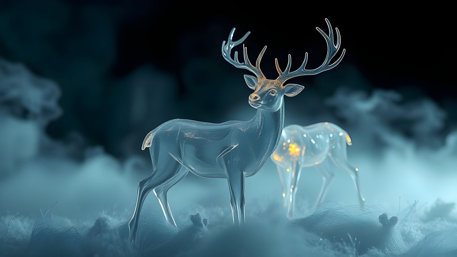 Glass Deer: Mystical and Hyperrealistic 8K Rendering