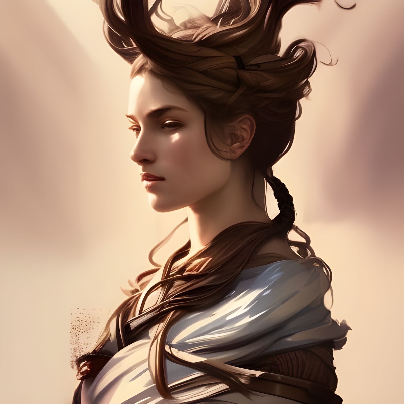 Nordic Goddess Portrait in Hyperdetailed Style