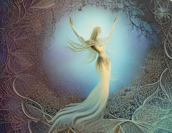 Angelic Newborn in Sunset Light: Magic Realism