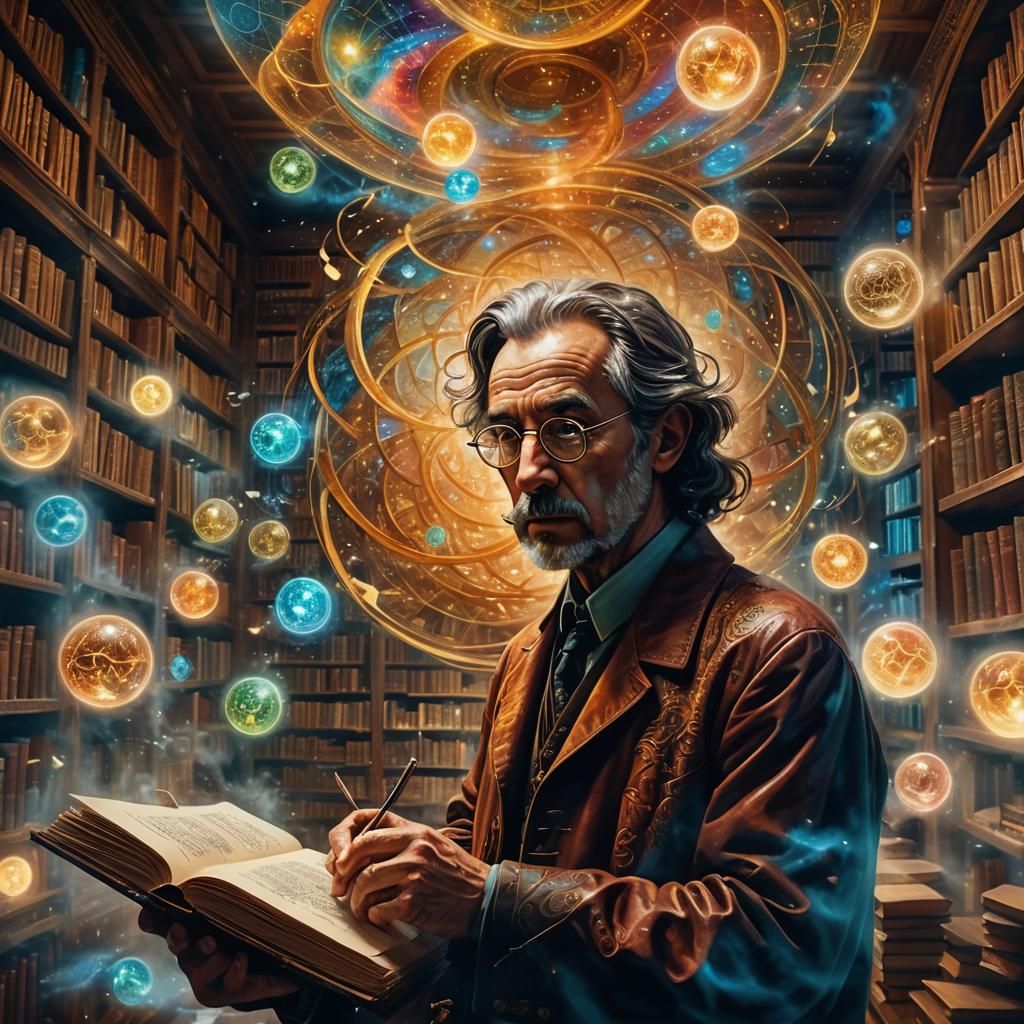 Surreal Dreamlike Library of a Brilliant Mathematician