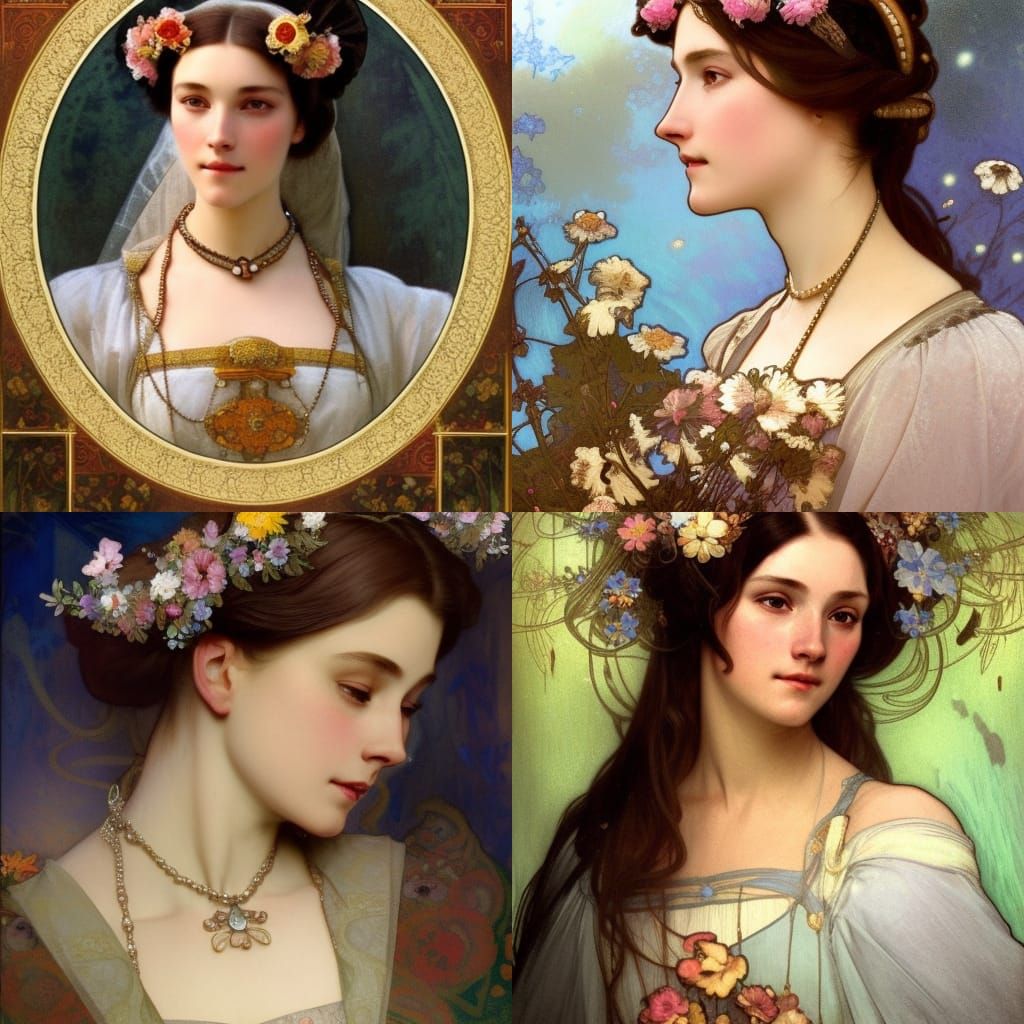 Anne Boleyn Portrait in Art Nouveau Style