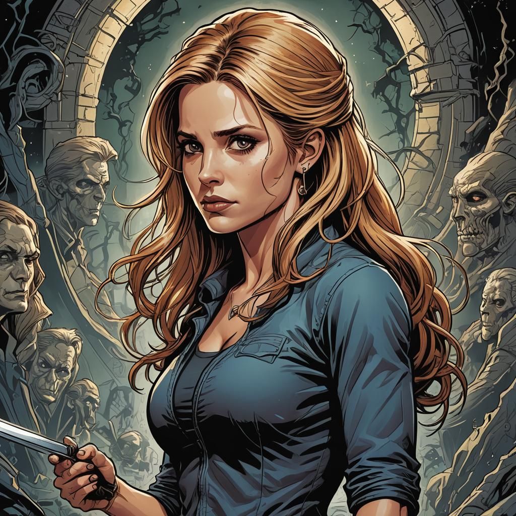Comic Book Art Portrait of Buffy