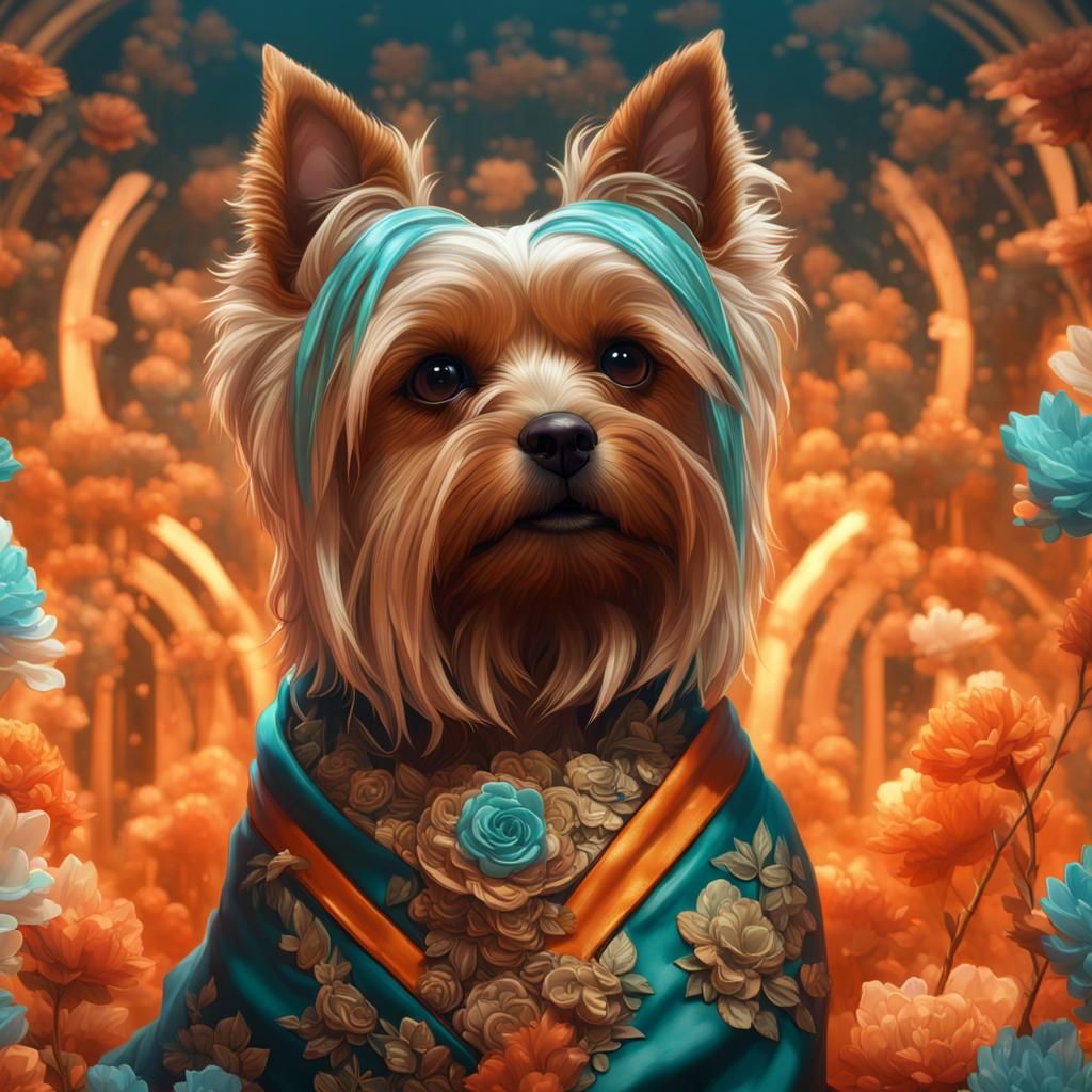 Yorkshire Terrier's Ascension: Digital Concept Art