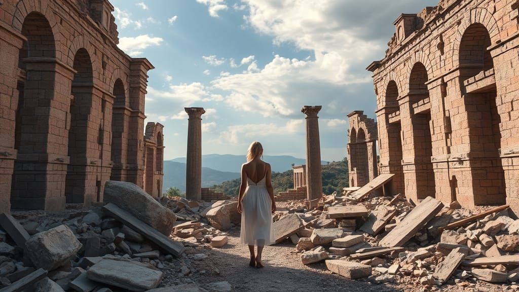 Renewal in the Ruins of a Former Life, Cyberpunk Cityscape