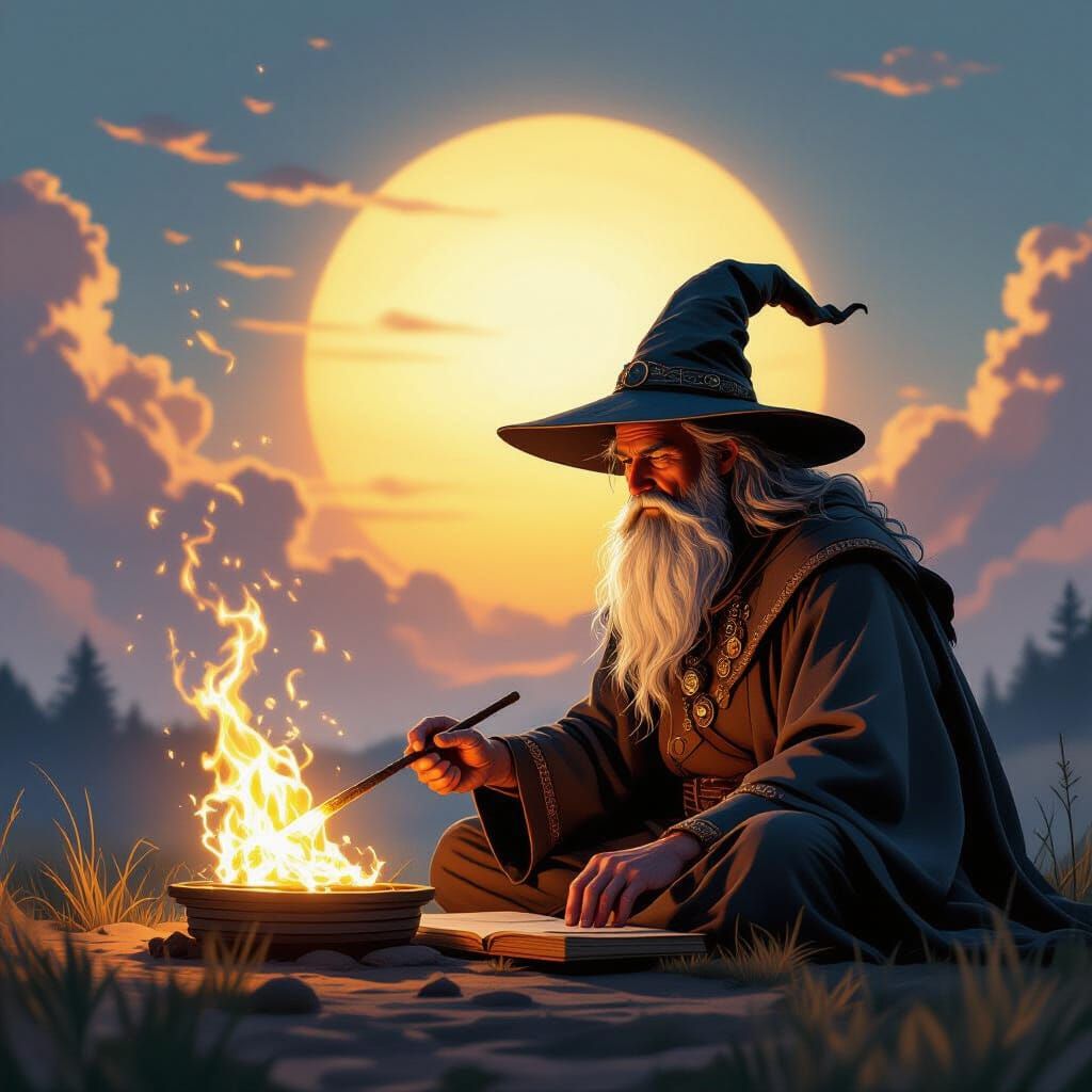 Wizard Creates New Dawn at Sunrise