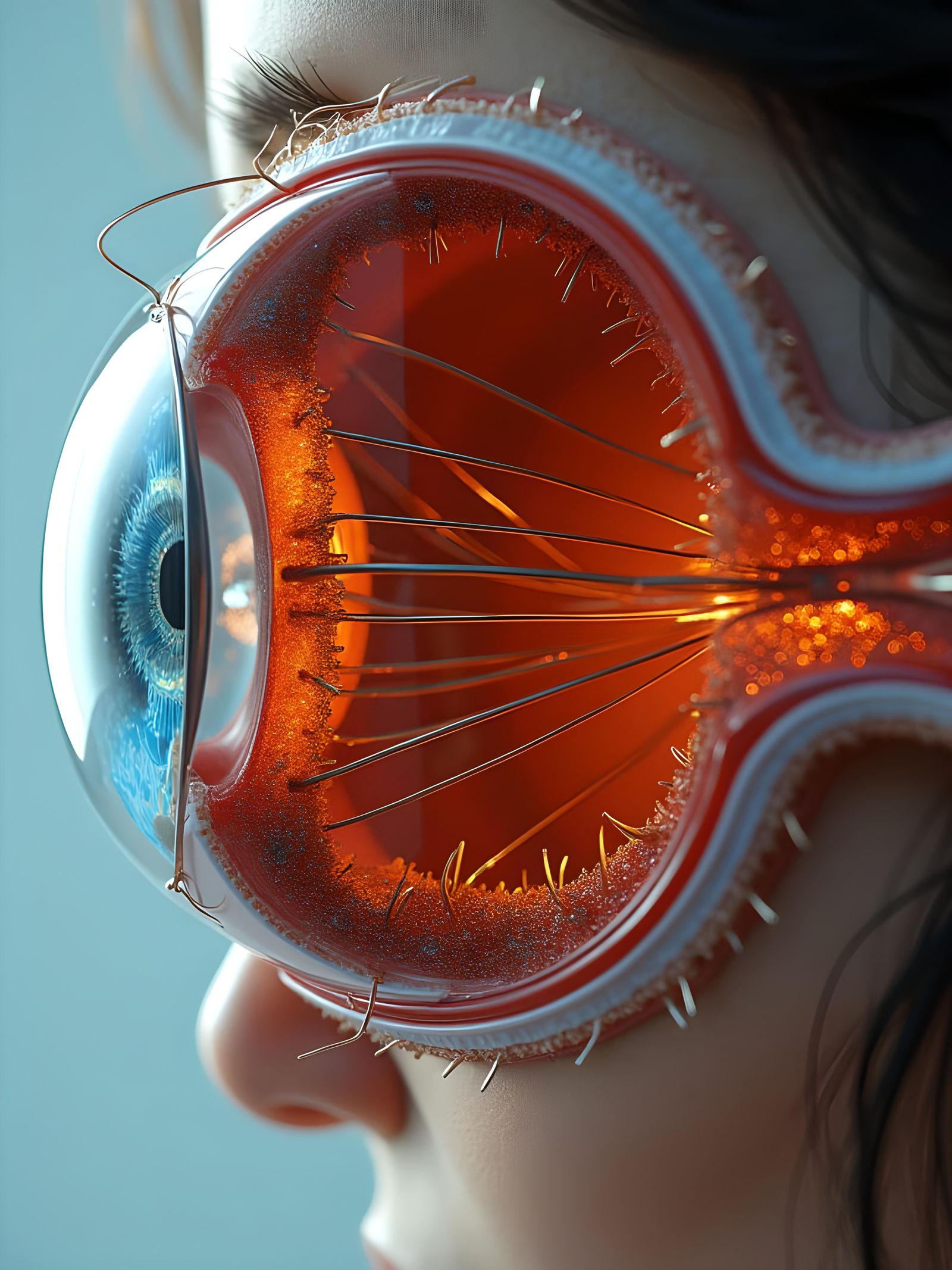 Steampunk Cyborg Eye: Detailed Macro Schematic