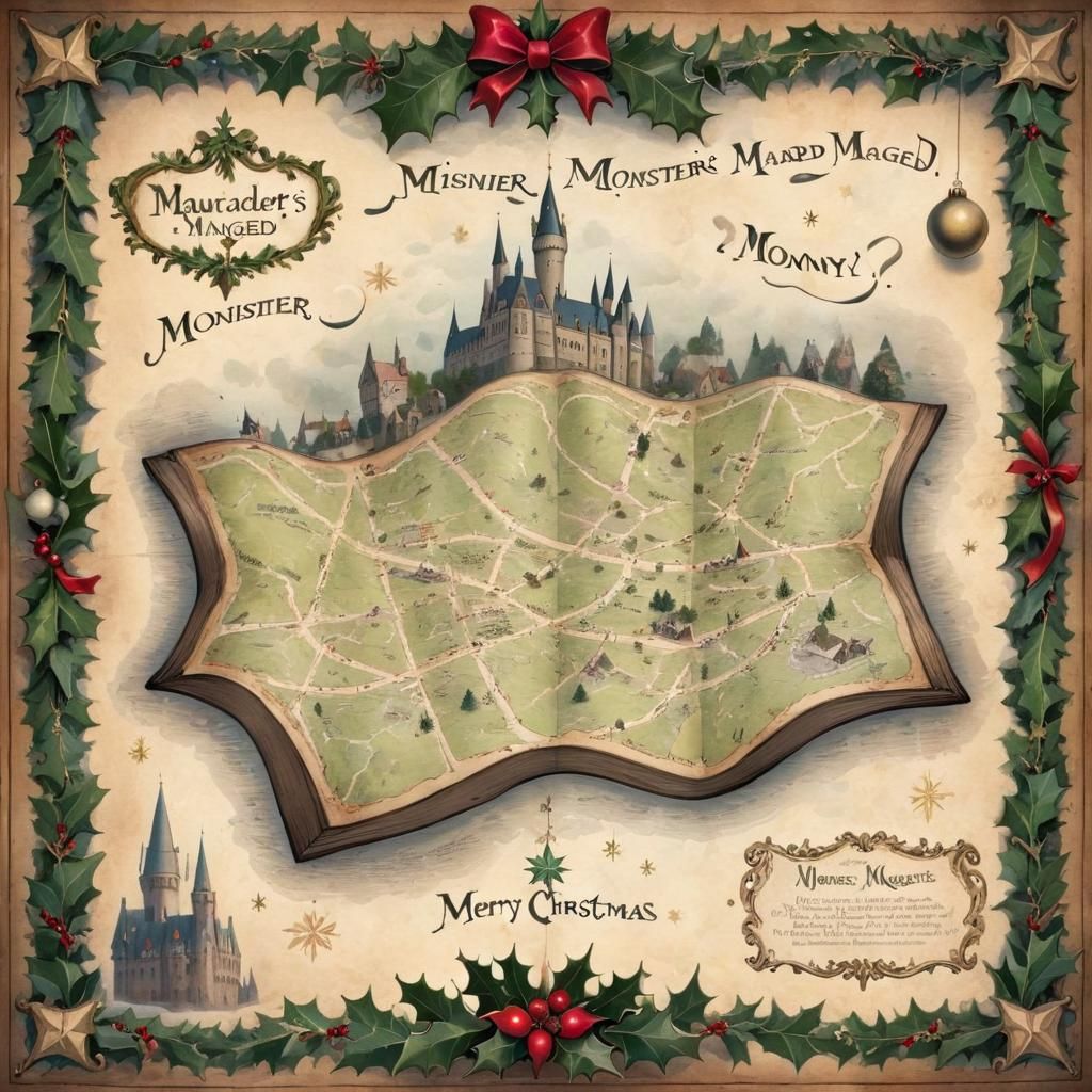 Festive Marauder's Map with Christmas Theme