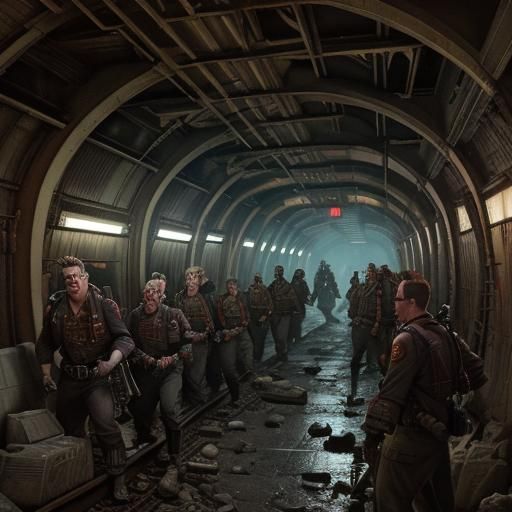 Ghostbusters in Creepy Underground Railway Scene