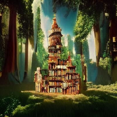 Fairytale Castle Made of Books: Ghibli Architecture