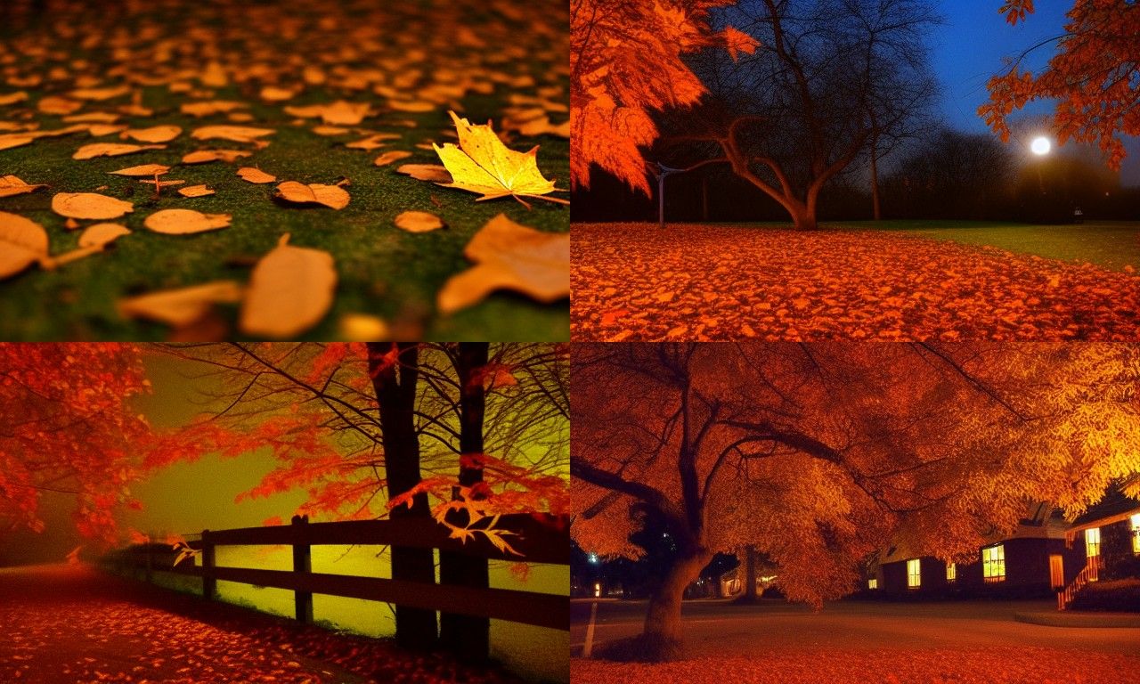 Last Autumn Leaf on Halloween Night
