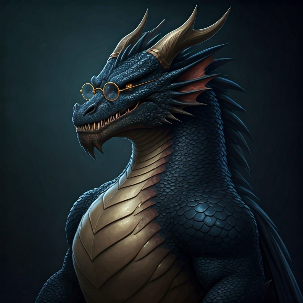 Dragon King with Glasses Portrait