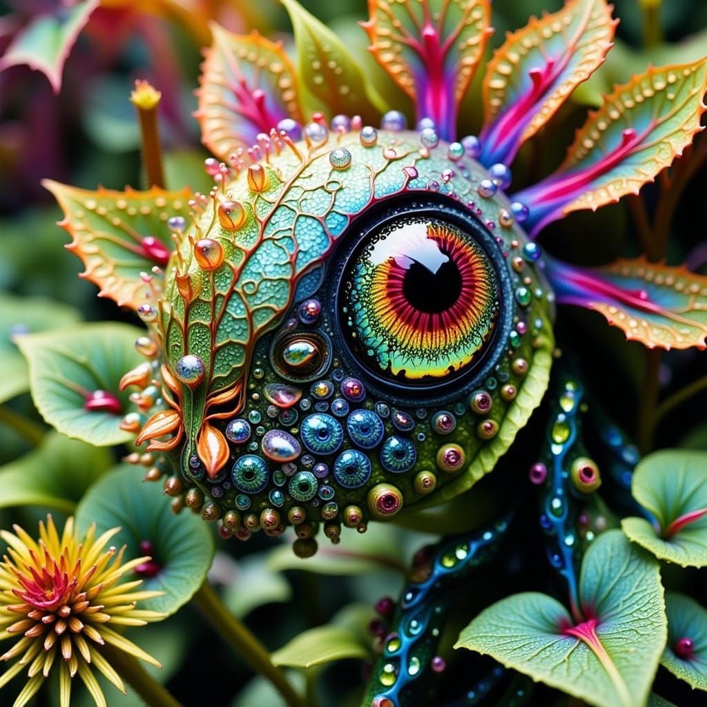 Futuristic Lichen Boat with Bizarre Botanical Life