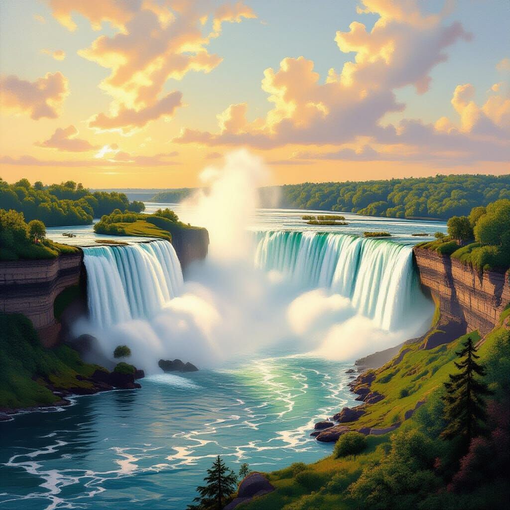 Niagara Falls Landscape in the Style of Bierstadt