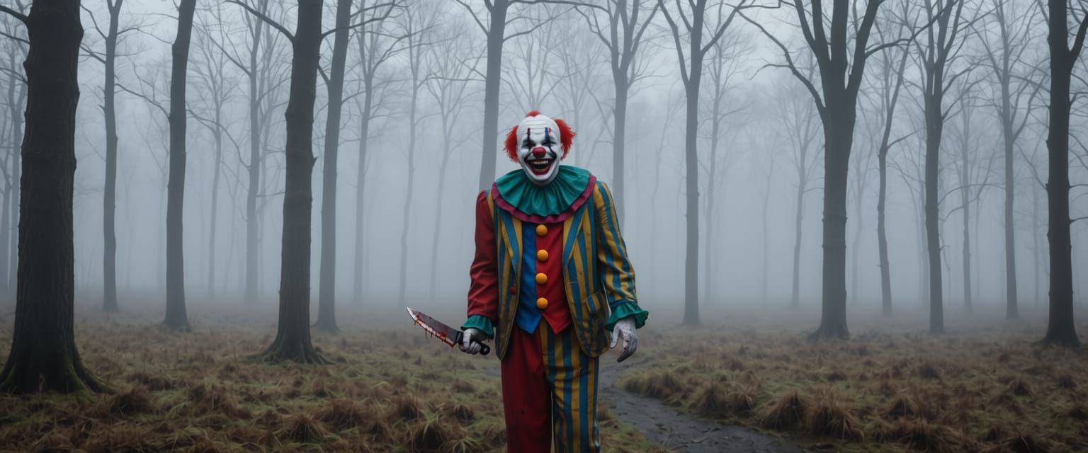 Eerie Winter Forest Fog Cinematic Horror Scene