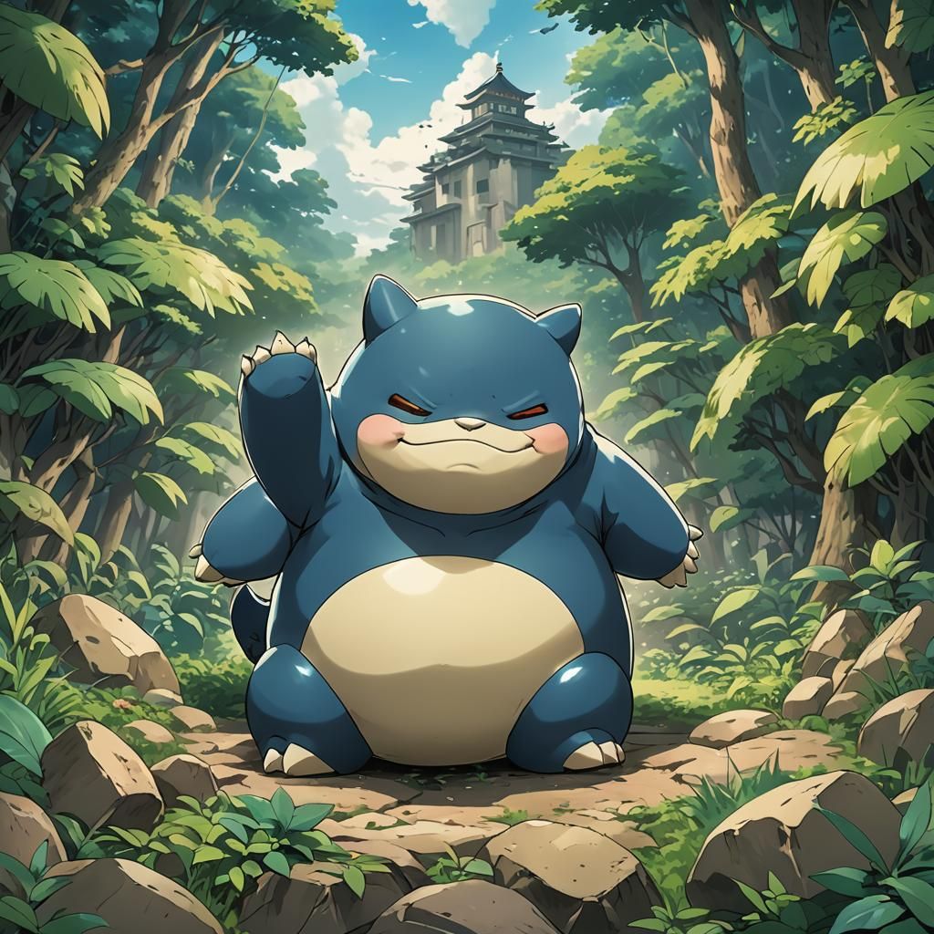 Snorlax Manga Scan in Studio Trigger Anime Style