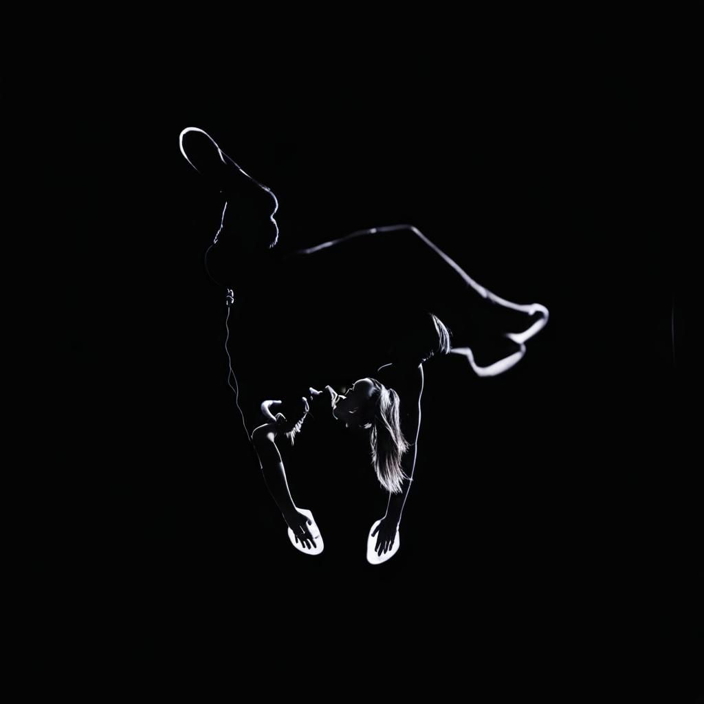 Woman Floating in Air: Gravity-Defying Portrait