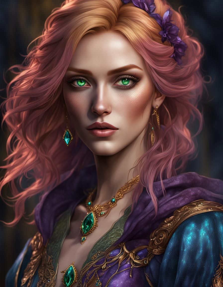 Gothic Woman with Jewels: Dark Fantasy Concept Art