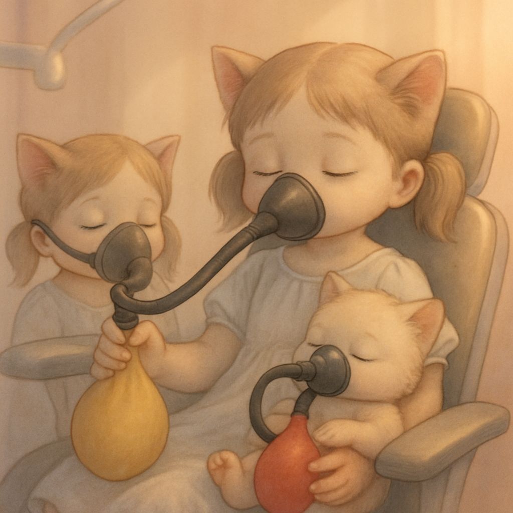 Kittens Under Anesthesia in Studio Ghibli Style