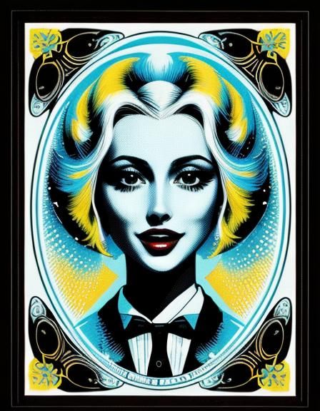 Trippy Halftone Teeth in Tempera Style