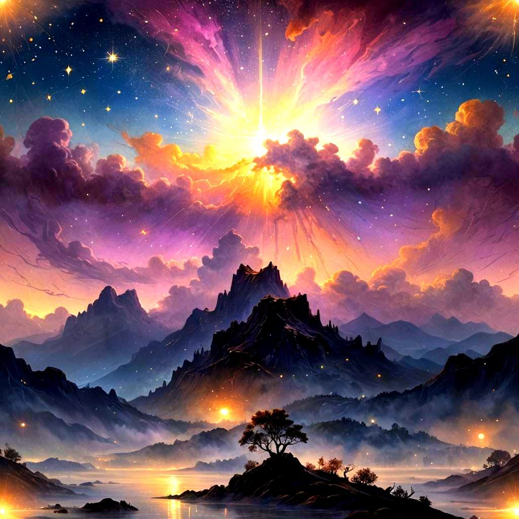 Ethereal Star Birth: Hyperdetailed Concept Art in 8K