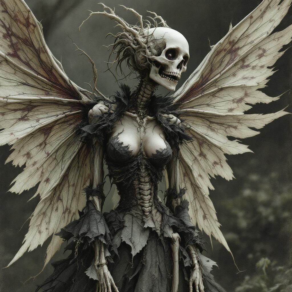 Sinister Skeleton Fairy with Muscle Wings