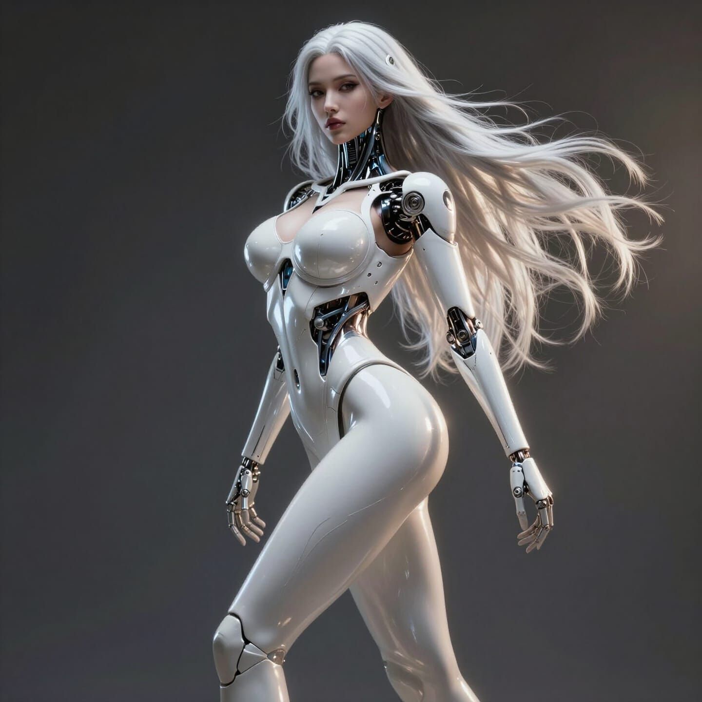 Ultra-Realistic Feminine Cyborg with Hourglass Shape