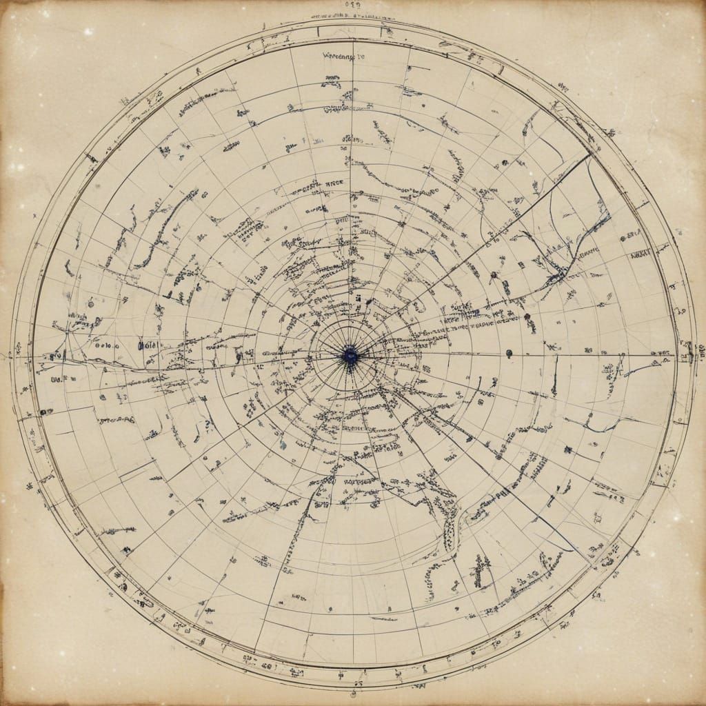 astrological map showing the big dipper and little dipper constellations.