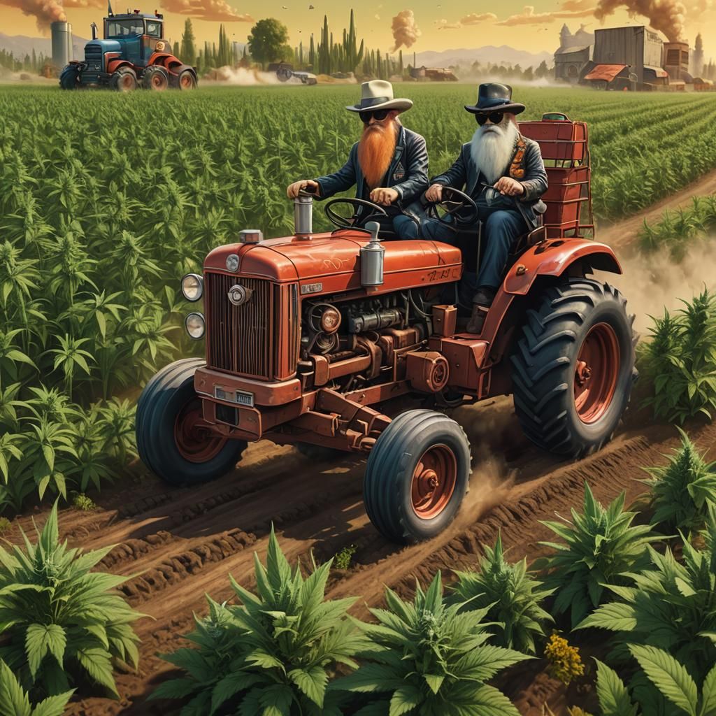 ZZ Top Hot Rod Tractor Cartoon