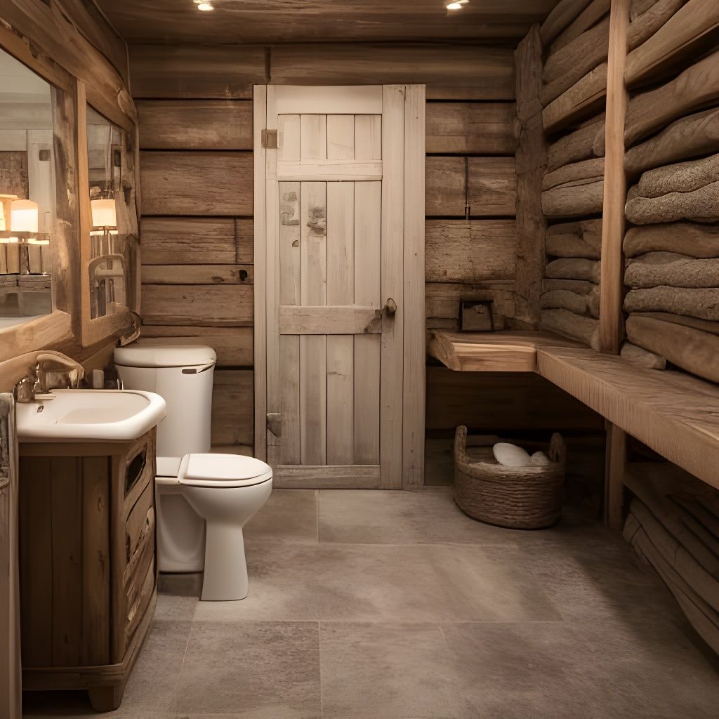 Rustic Bathroom with Broken Toilets in Professional Photogra...