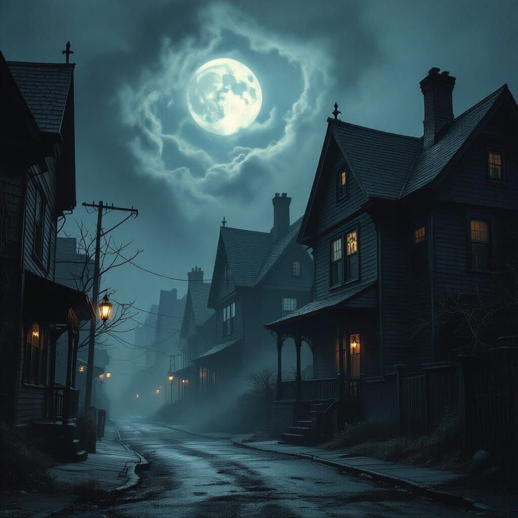 Lovecraftian Dark Street in Massachusetts