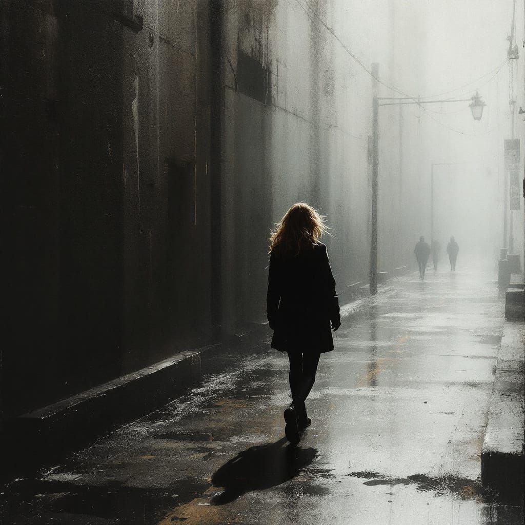 Atmospheric Streets with Soft Light in Liminal Consciousness...