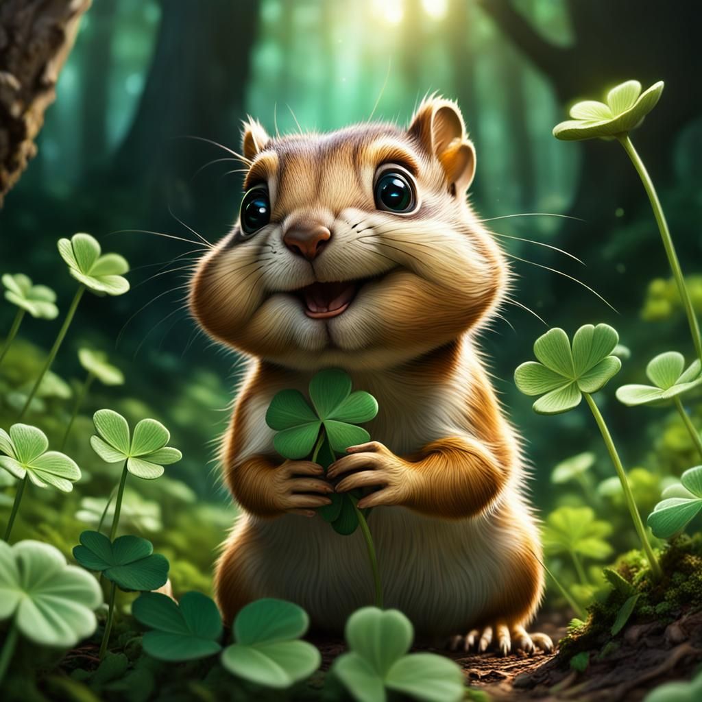 Lucky Chipmunk Finds Nut in Cloverfield Forest