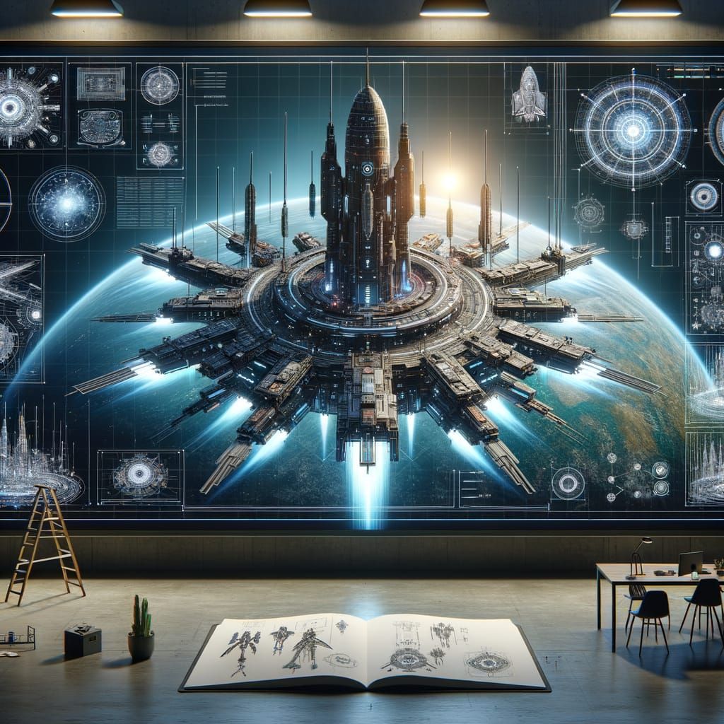 Futuristic Space Battle Station in 32K Resolution