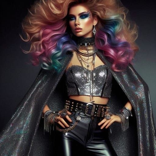 Glamorous Woman in Vibrant Oil Painting