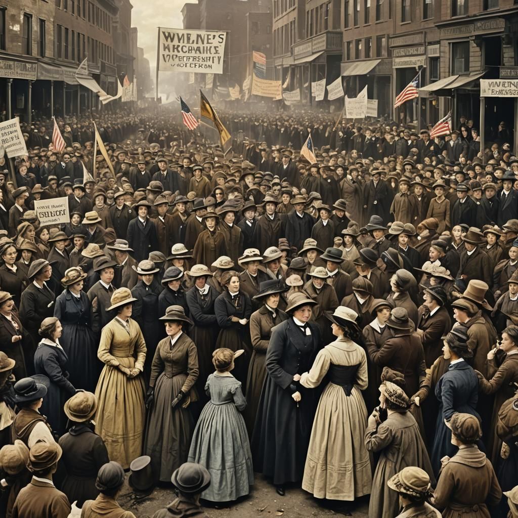 Women's Suffrage Movement: Detailed Matte Painting