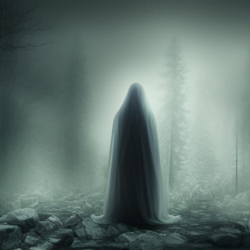 Ghost in White Sheet: Supernatural Digital Art
