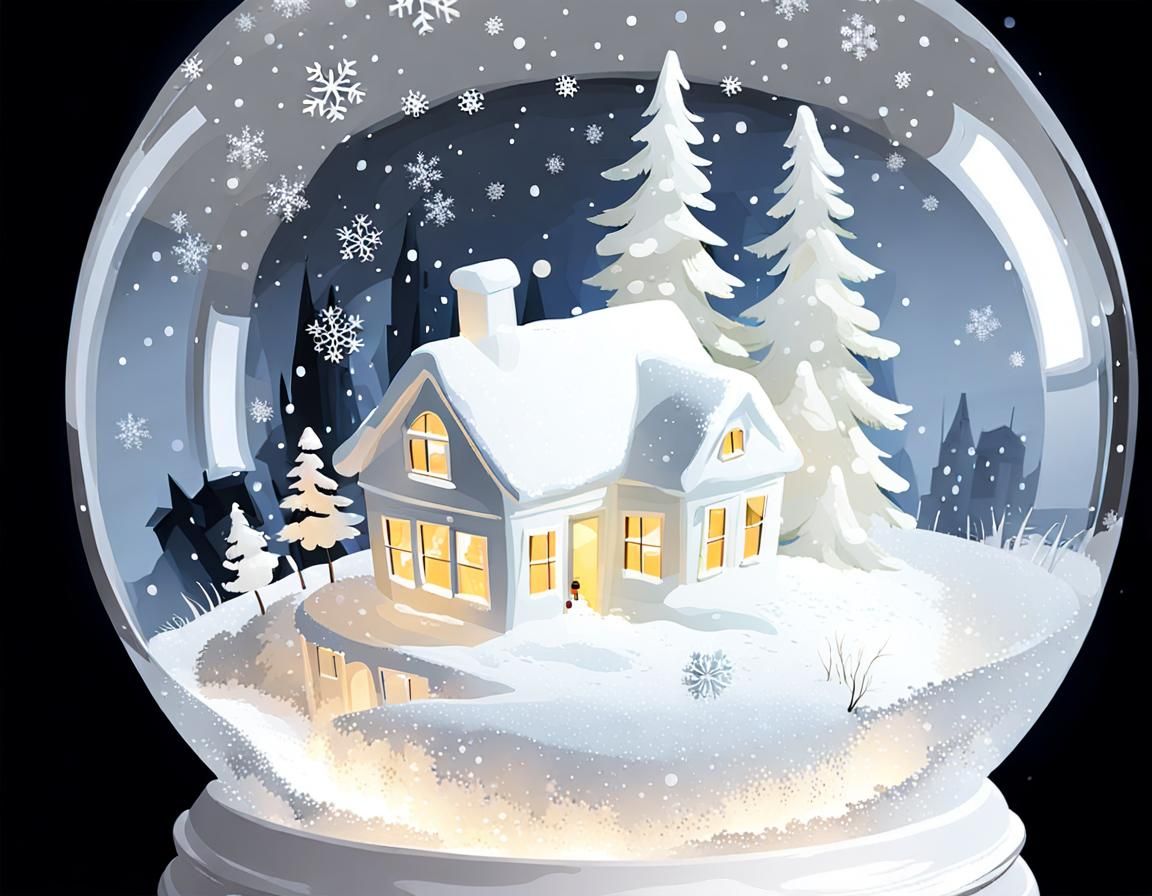White House in Winter Snow Globe