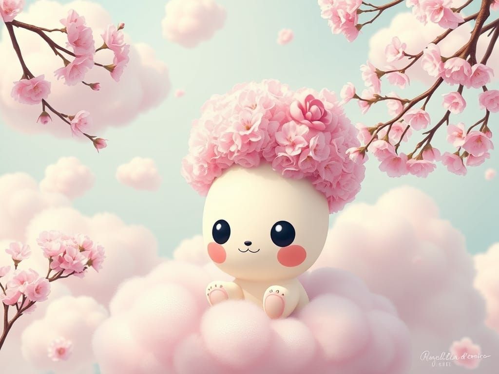 Kawaii Creature in Playful Pop Art Style