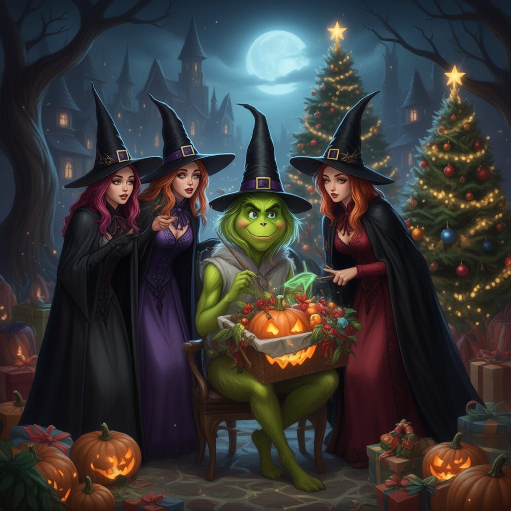 Sanderson Sisters Aid Grinch in Christmas Preparations