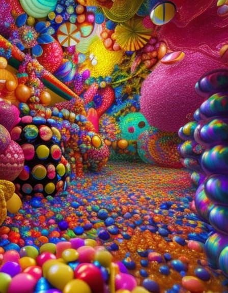Surreal Candy Shop Network in Warped Perspective