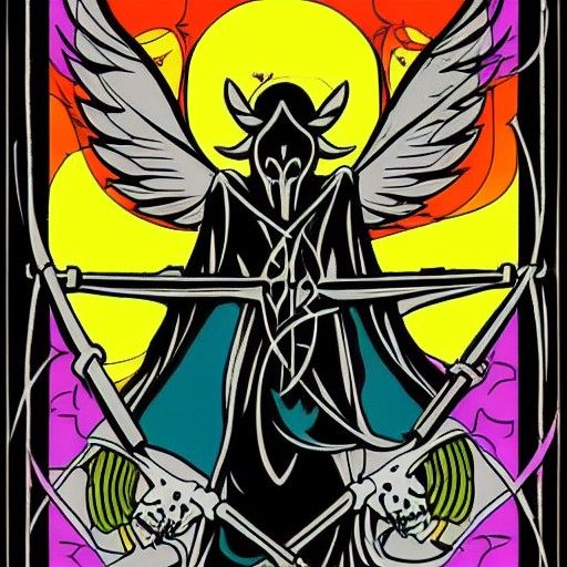 Raziel, Angel of Death: Colorful Tarot Art