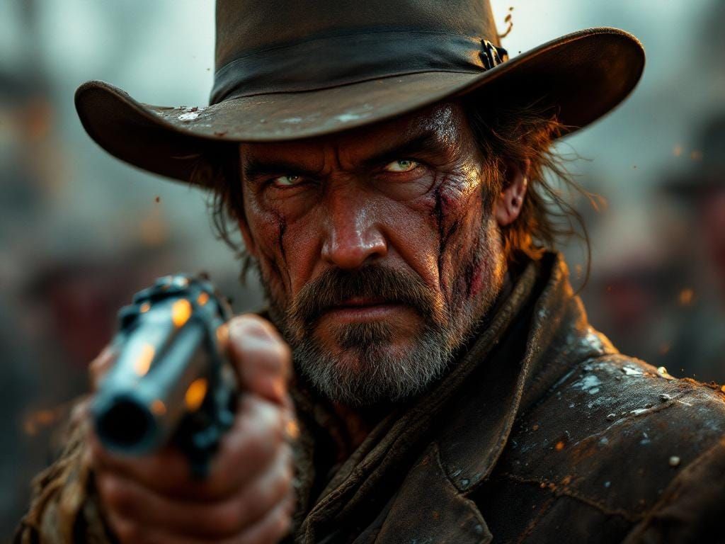 Doc Holliday Zombie Portrait in Hyperrealistic Style