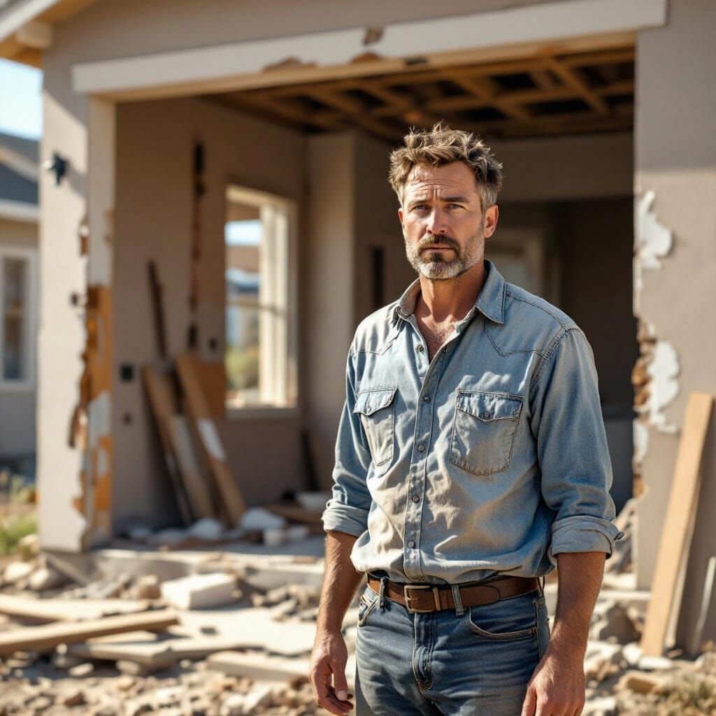 Distressed Homeowner Confronted by Authorities in Hyperreali...