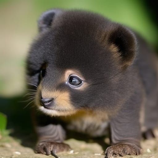 Adorable Brown and Black Baby Animal Portrait