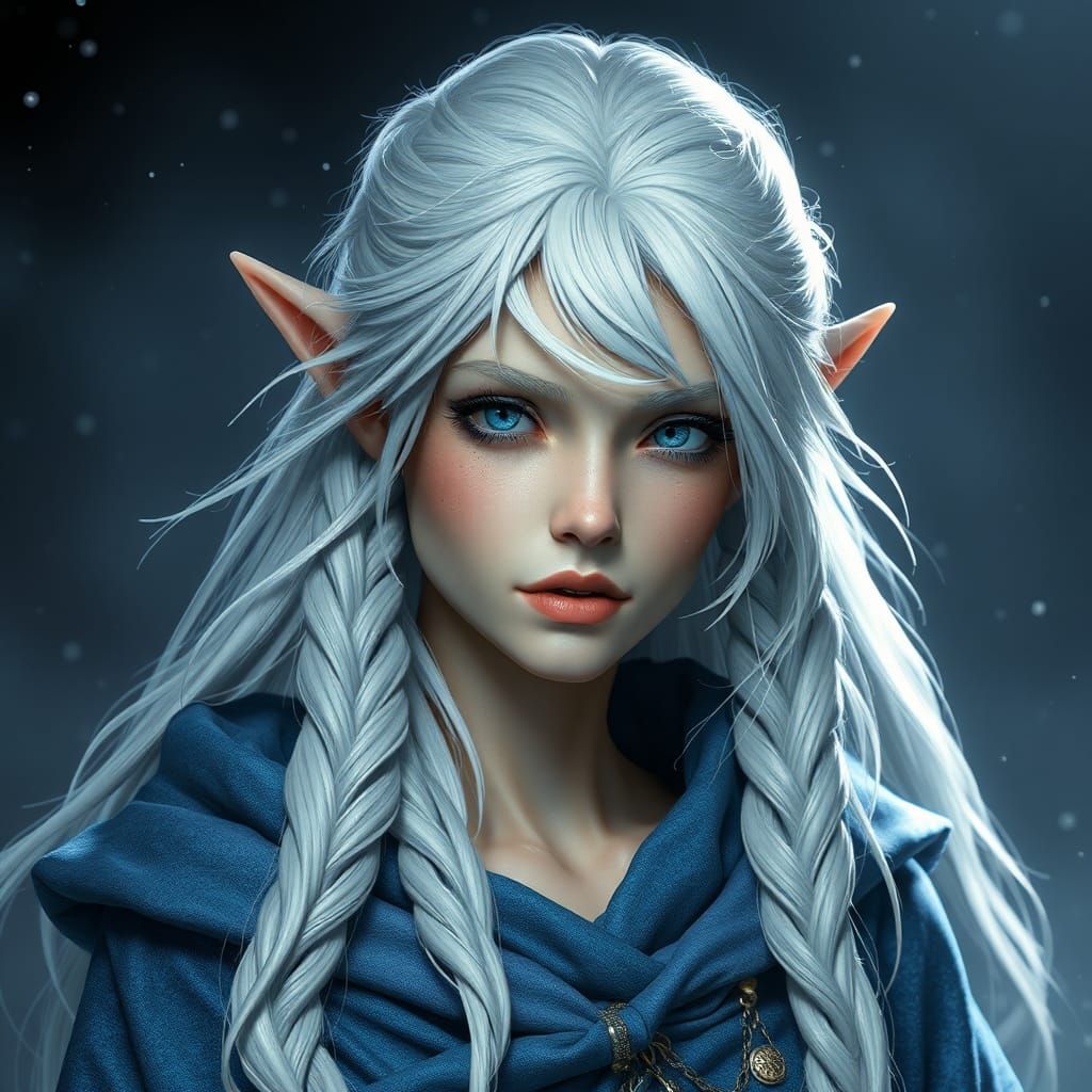Star-Elf Female in Detailed Fantasy Concept Art