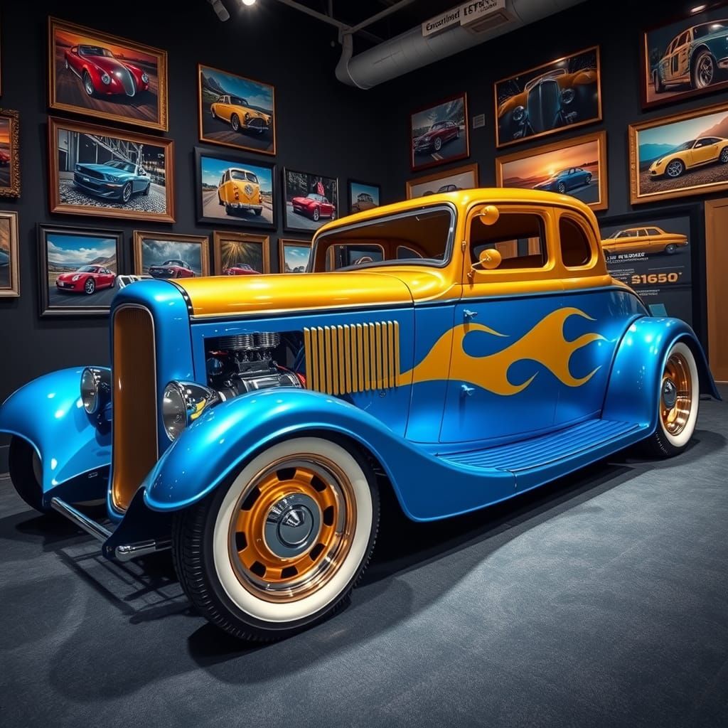 1930s Custom Blue & Gold Hot-Rod